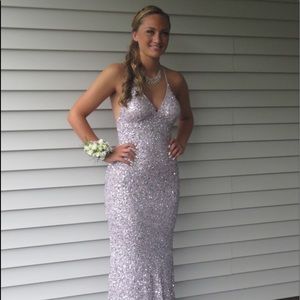 Purple Sequin Scala Prom Dress